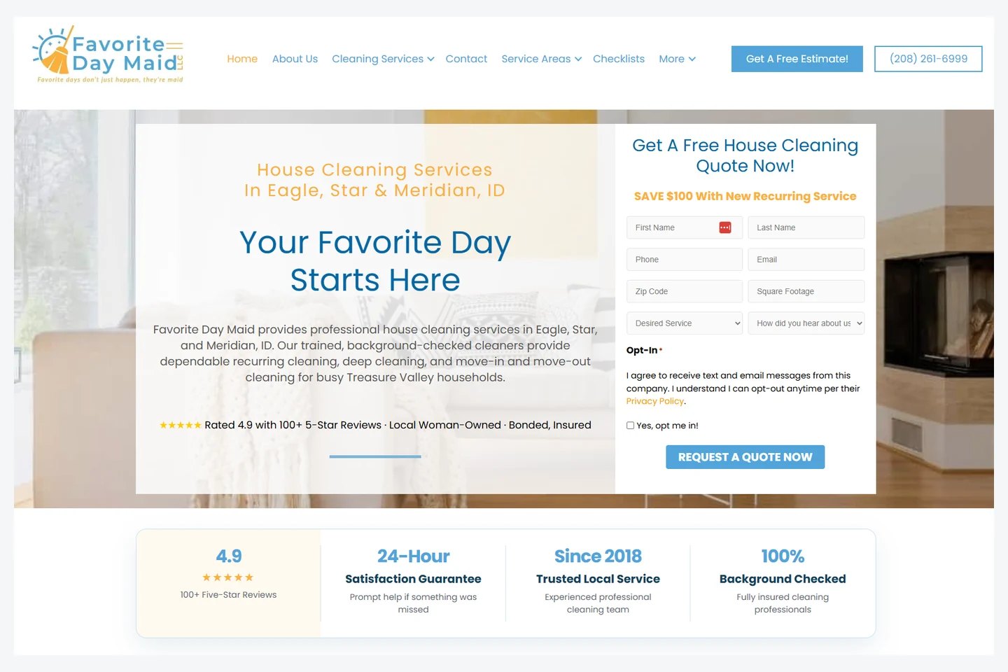 Favorite Day Maid cleaning website